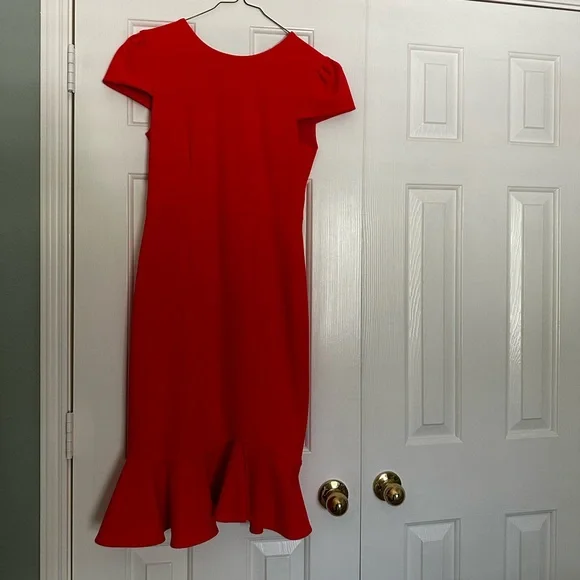 Coral/red Sage Collective women’s midi dress - Picture 1 of 5